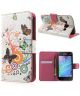 Samsung Galaxy J1 Butterfly Circles Leather Wallet Case