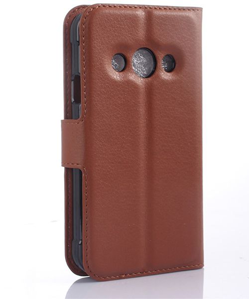 Samsung Galaxy Xcover 3 Litchi Stand Case Bruin afbeelding 4