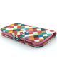 Alcatel One Touch Pop C7 Colorful Checks Leather Wallet Case