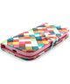 Alcatel One Touch Pop C7 Colorful Checks Leather Wallet Case