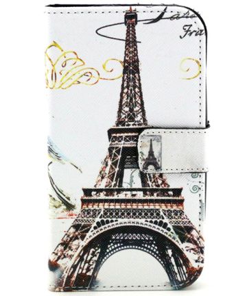 Alcatel One Touch Pop C7 Eiffel Tower Leather Wallet Case Hoesjes