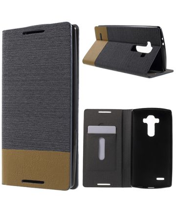 LG G4 Linen Wallet Case Zwart Hoesjes