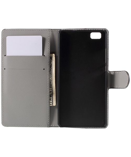 Huawei Ascend P8 Lite Red Flower Wallet Case afbeelding 3
