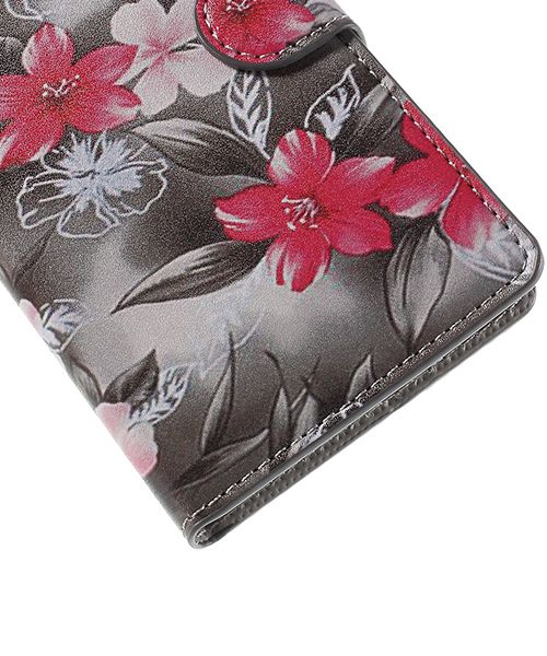 Huawei Ascend P8 Lite Red Flower Wallet Case afbeelding 8