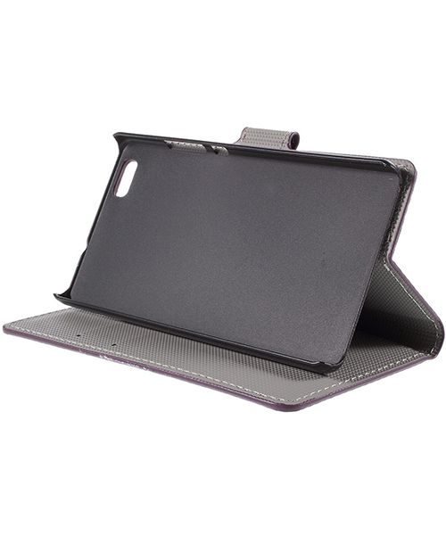 Huawei Ascend P8 Lite Purple Butterfly Wallet Case afbeelding 3