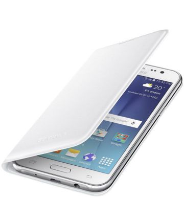 Samsung Galaxy J5 Wallet Flip Cover White Hoesjes