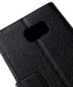 Samsung Galaxy Note 5 Litchi Leather Stand Case Zwart