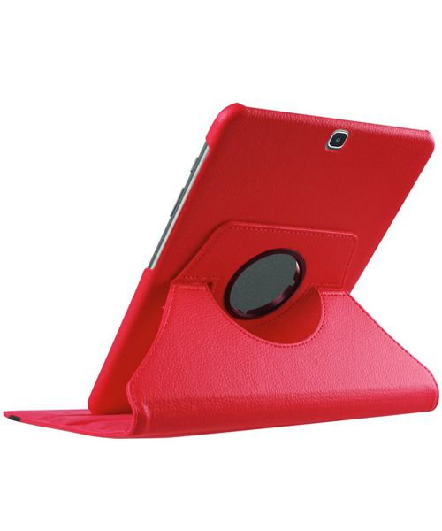 Samsung Galaxy Tab S2 (9.7) Lychee Rotary Stand Case Rood afbeelding 2