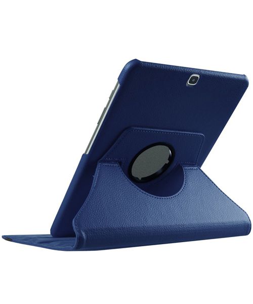 Samsung Galaxy Tab S2 (9.7) Lychee Rotary Stand Case Dark Blue afbeelding 2