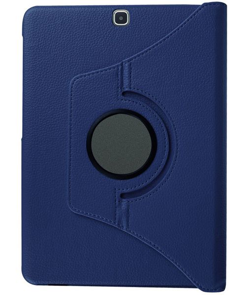 Samsung Galaxy Tab S2 (9.7) Lychee Rotary Stand Case Dark Blue afbeelding 7