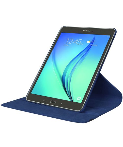 Samsung Galaxy Tab S2 (9.7) Lychee Rotary Stand Case Dark Blue afbeelding 1