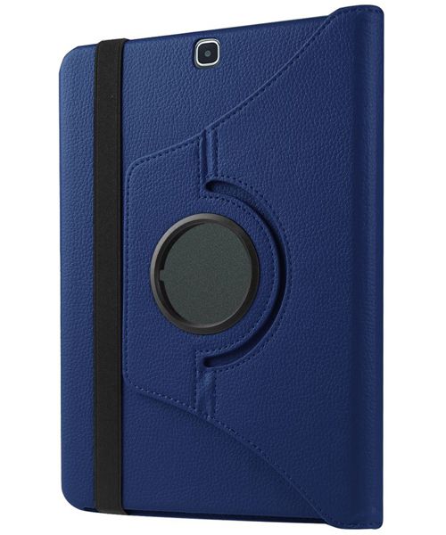 Samsung Galaxy Tab S2 (9.7) Lychee Rotary Stand Case Dark Blue afbeelding 5
