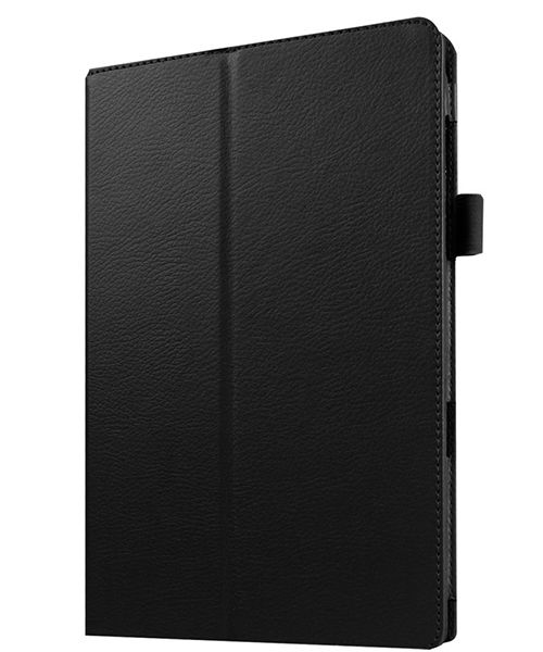 Samsung Galaxy Tab E 9.6 Litchi Skin Stand Case Zwart afbeelding 1