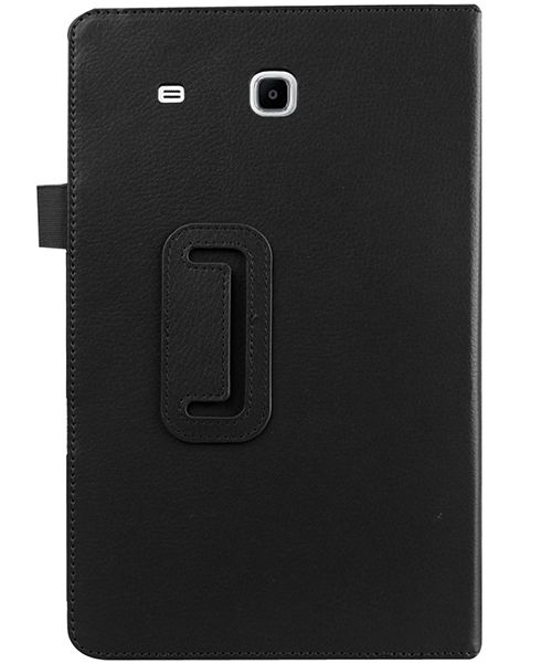 Samsung Galaxy Tab E 9.6 Litchi Skin Stand Case Zwart afbeelding 6
