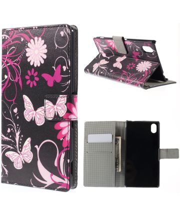 Sony Xperia M4 Aqua Butterfly Wallet Hoesje Hoesjes