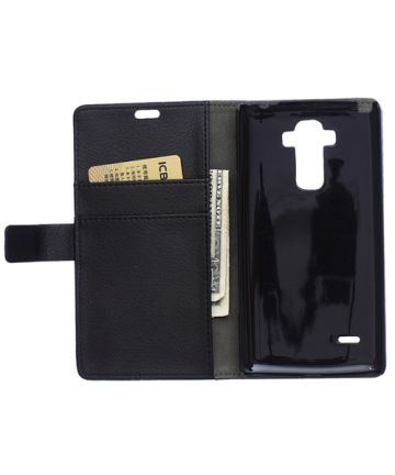 LG G4 Stylus Litchi Wallet Case Zwart Hoesjes