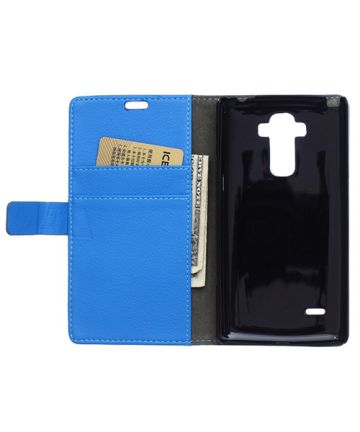 LG G4 Stylus Litchi Leather Wallet Case Blauw Hoesjes