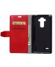 LG G4 Stylus Crazy Horse Leather Wallet Hoesje Rood