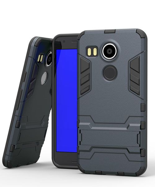 Google Nexus 5X Hybrid Kickstand Case Donker Blauw afbeelding 1