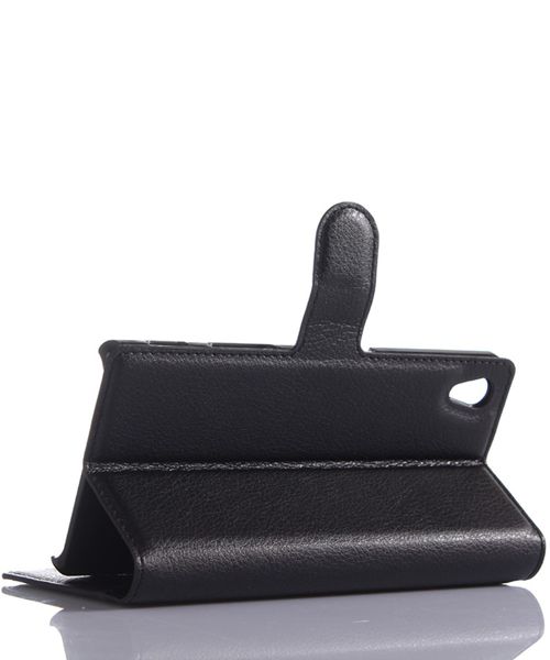 Sony Xperia Z5 Lychee Cover Stand Zwart afbeelding 3