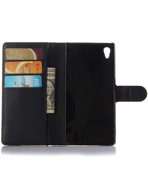 Sony Xperia Z5 Lychee Cover Stand Zwart afbeelding 5