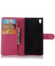 Sony Xperia Z5 Lychee Leather Cover Stand Roze