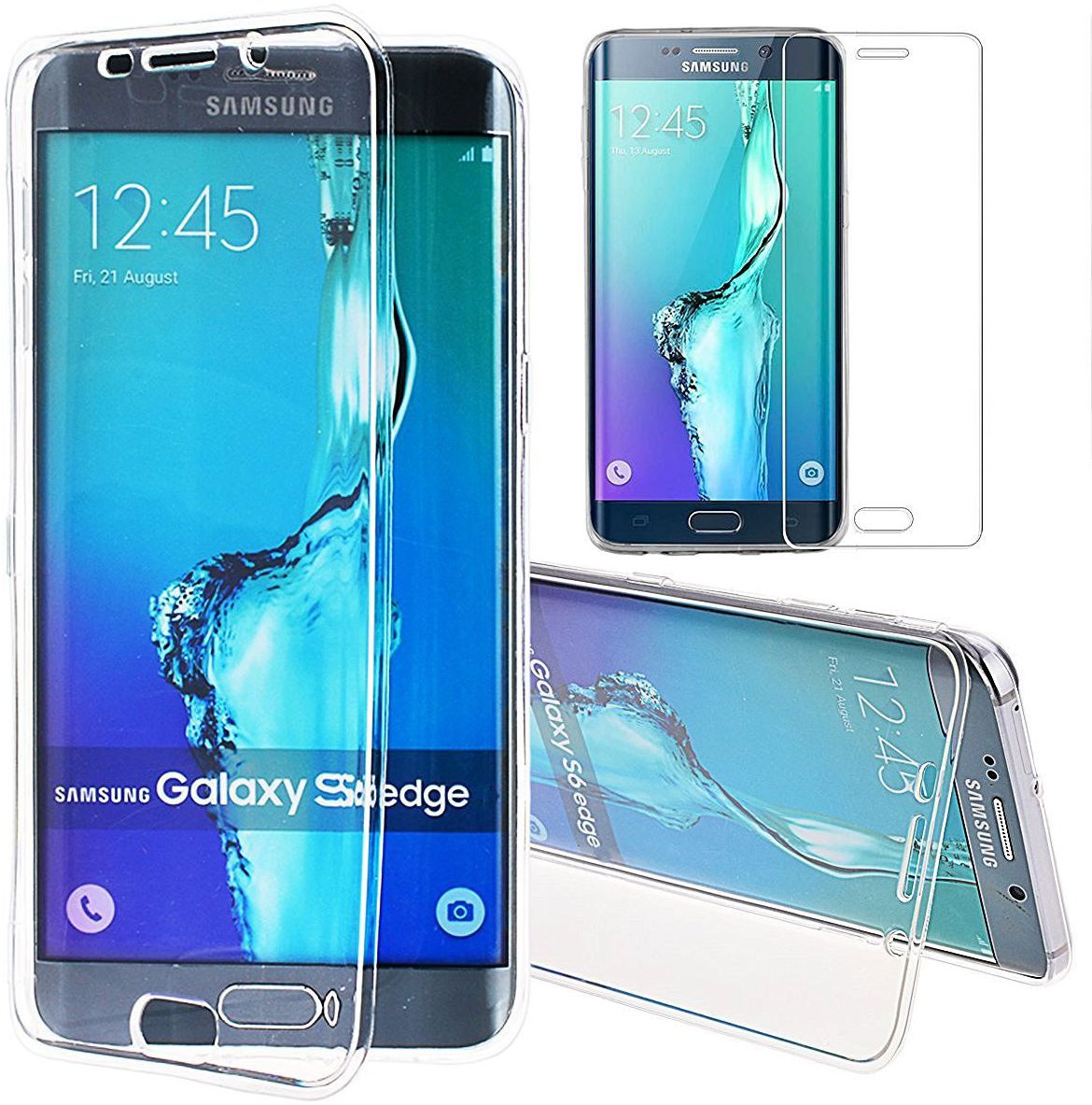 Samsung Galaxy S6 Edge Transparante Flip Case afbeelding 3