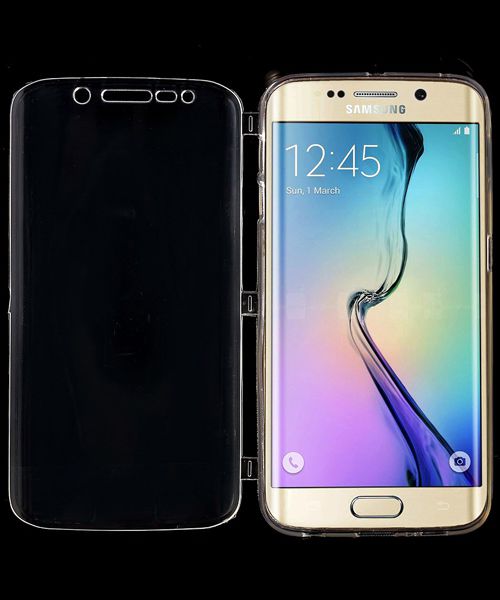 Samsung Galaxy S6 Edge Transparante Flip Case afbeelding 6