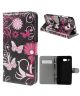 Acer Liquid Z520 Wallet Leather Stand Case Butterfly Flowers Purple
