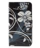 Acer Liquid Z520 Wallet Stand Case Butterfly Flowers White