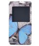 Huawei Ascend P8 Lite Window View Flip Case Blue Butterfly