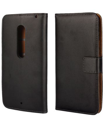 Motorola Moto X Play Wallet Flip Stand Case Black Hoesjes
