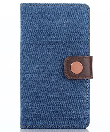 Sony Xperia Z5 Compact Jeans Cloth Wallet Case Blauw Hoesjes