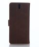 Sony Xperia C5 Ultra Crazy Horse Leather Wallet Case Coffee