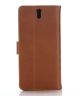 Sony Xperia C5 Ultra Crazy Horse Leather Wallet Case Bruin