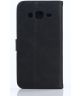 Samsung Galaxy J5 Retro Style Wallet Flip Case Zwart