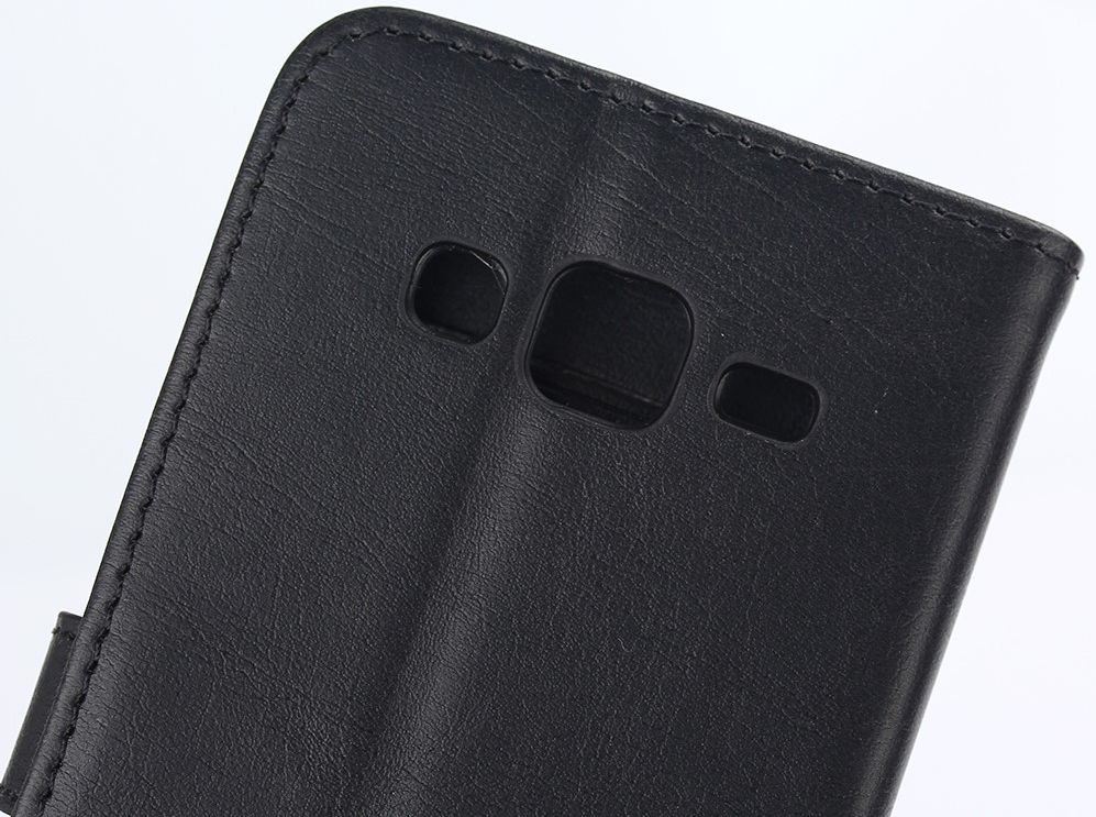 Samsung Galaxy J5 Retro Style Wallet Flip Case Zwart afbeelding 9