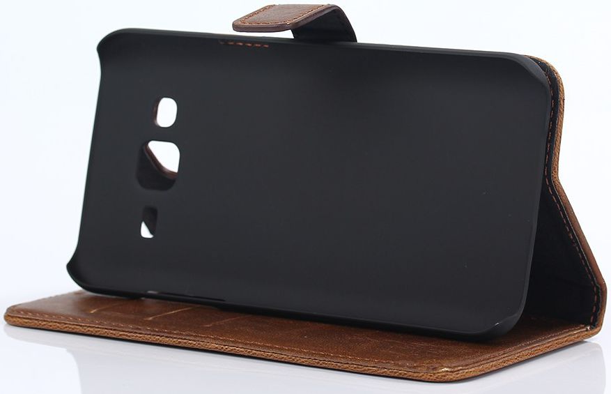 Samsung Galaxy J5 Retro Style Wallet Flip Case Vintage Bruin afbeelding 2