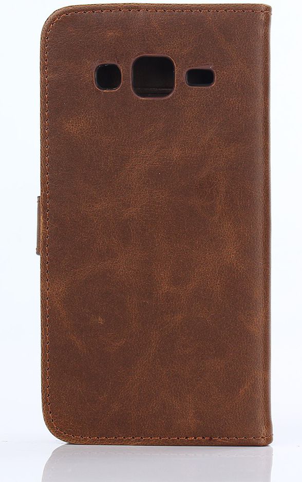 Samsung Galaxy J5 Retro Style Wallet Flip Case Vintage Bruin afbeelding 5