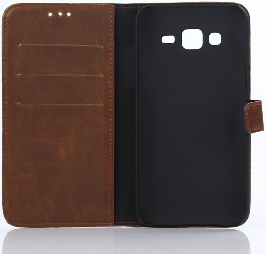 Samsung Galaxy J5 Retro Style Wallet Flip Case Vintage Bruin afbeelding 6