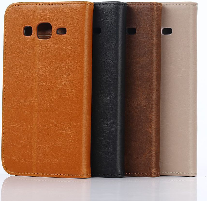 Samsung Galaxy J5 Retro Style Wallet Flip Case Vintage Bruin afbeelding 8