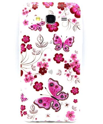 Samsung Galaxy J5 Pink Butterfly TPU Case Hoesjes