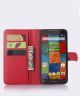 Motorola Moto X Play Litchi Leather Stand Case Rood