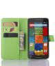 Motorola Moto X Play Litchi Leather Stand Case Groen
