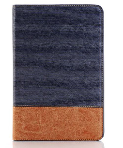 Apple iPad Mini 4 Texture Wallet Book Case Blauw afbeelding 1