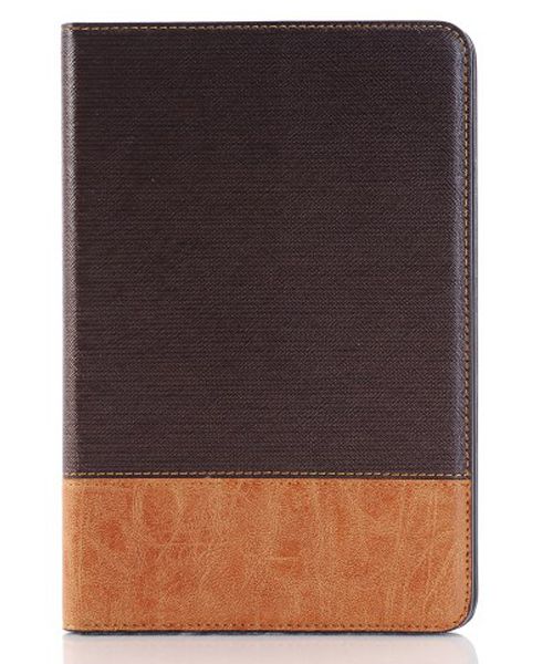 Apple iPad Mini 4 Texture Wallet Book Case Coffee afbeelding 1