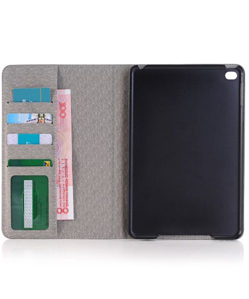 Apple iPad Mini 4 Texture Wallet Book Case Coffee afbeelding 3