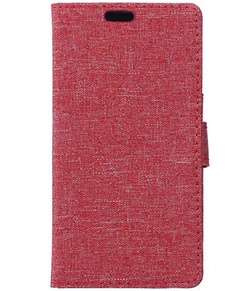 Microsoft Lumia 950 XL Wallet Case Linen Texture Red afbeelding 1