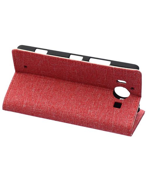 Microsoft Lumia 950 XL Wallet Case Linen Texture Red afbeelding 5