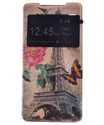 Sony Xperia Z5 Window View Flip Case Eiffel Tower Hoesjes